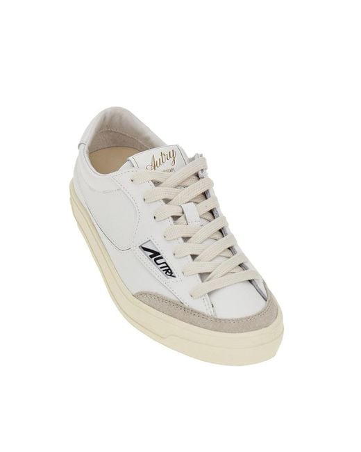 Autry White Windscape Low Leather Sneakers