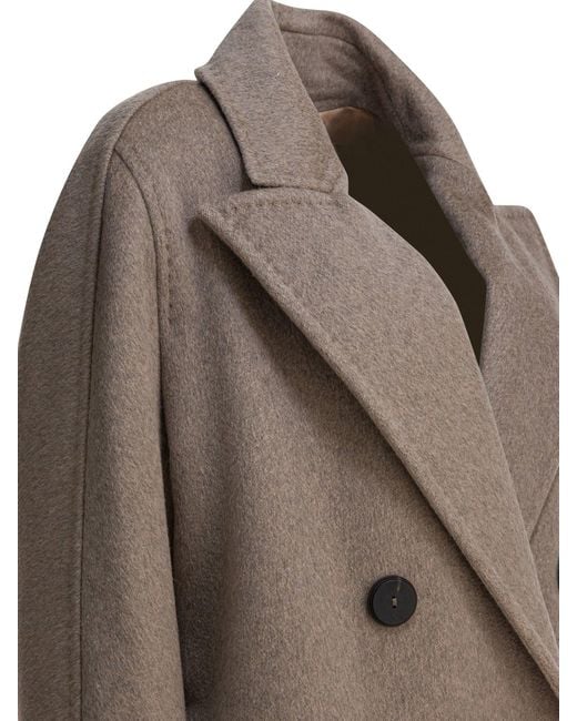 Max Mara Brown Cashmere And Wool Long Coat