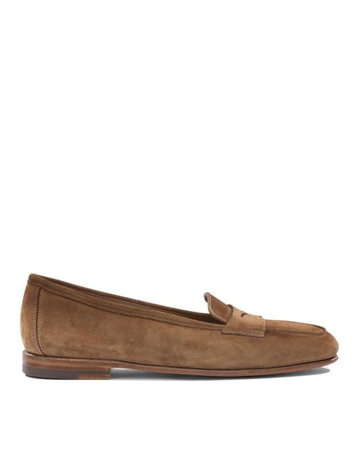 Santoni Brown "Carla" Suede Loafers