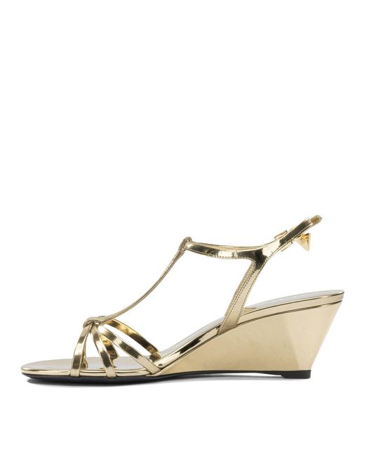 Prada Natural Leather Heeled Sandals