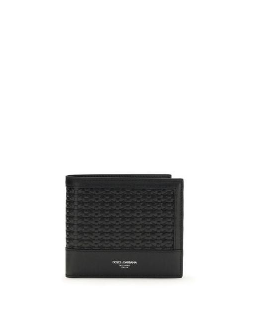 Dolce & Gabbana Black Plongã Leather Wallet for men