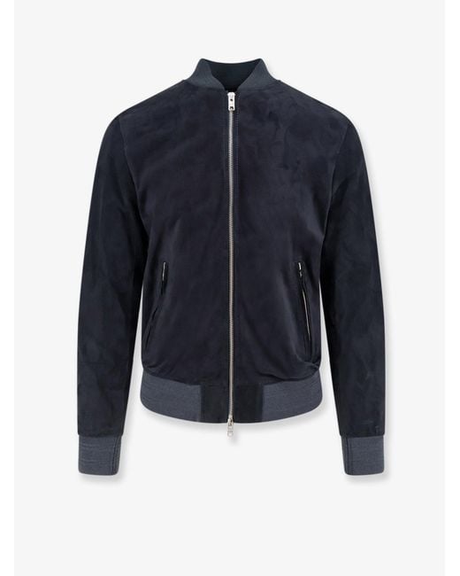DFOUR® Blue Suede Jacket for men