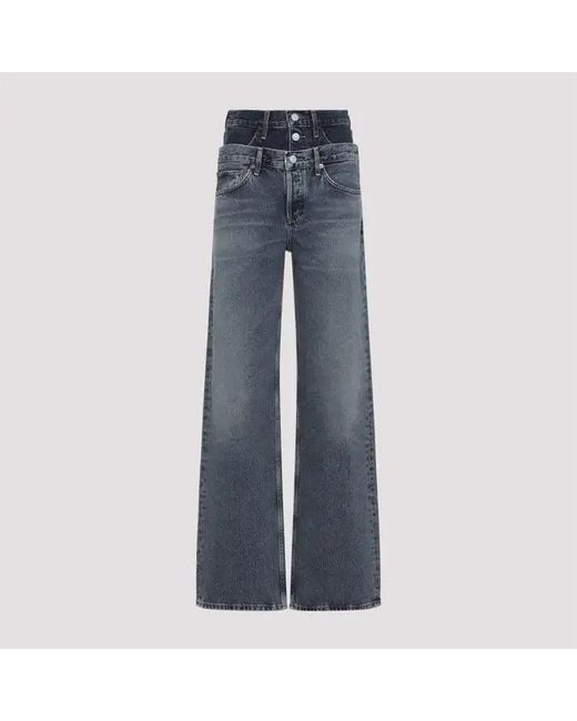 Agolde Blue "Elson" Double Waist Jeans