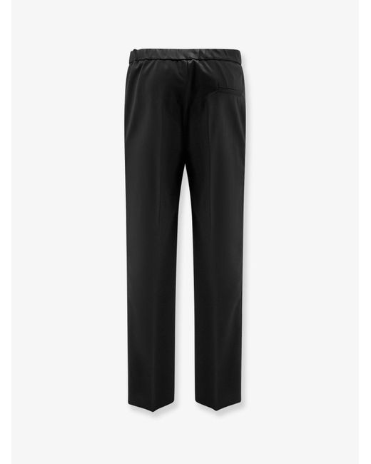 Hevò Black Torre Chianca Linen And Viscose Trousers for men