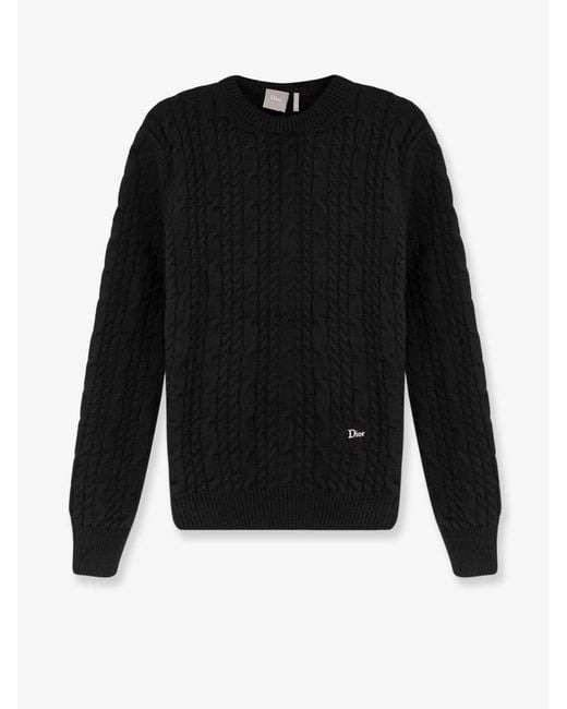 Dior Black Dior Cable-Knit Cashmere Sweater for men