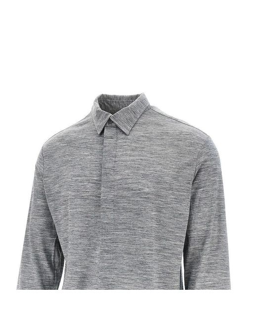 Emporio Armani Gray Wool Jersey Shirt for men