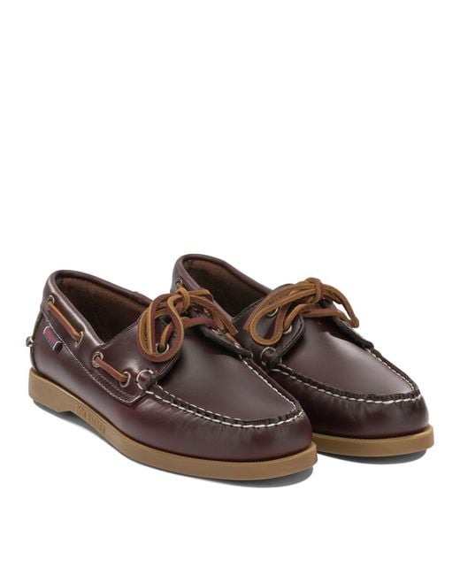 Sebago Brown "Docksides Portland Waxed" Lace Up Loafers