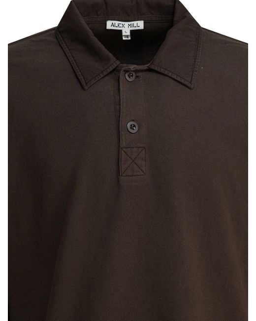 Alex Mill Black Cotton "Rugby" Polo Shirt for men