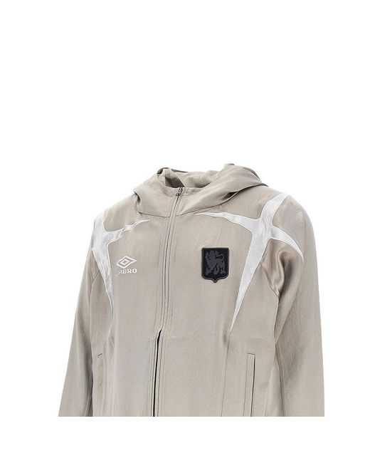 Umbro Gray 'Jester' Satin Track Jacket for men