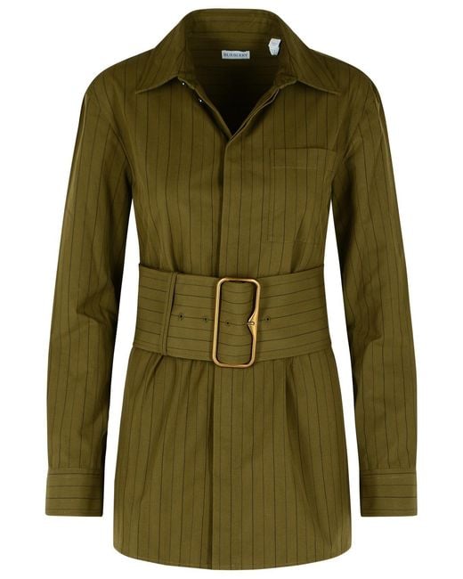 Burberry Green Cotton Mini Dress