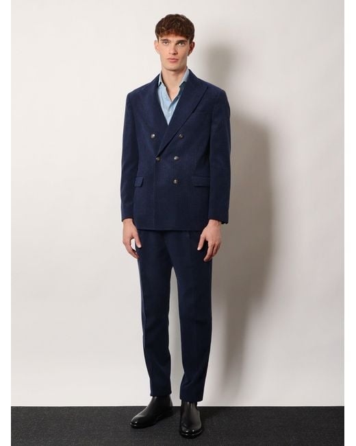 Brunello Cucinelli Blue Cotton Shirt for men