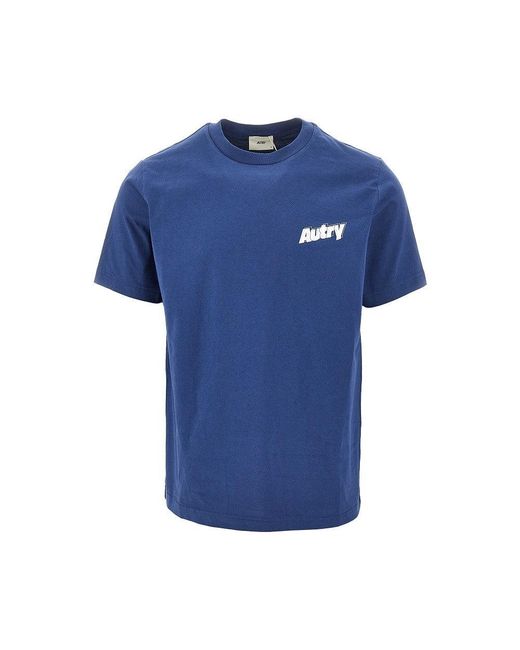 Autry Blue Logo Print T-Shirt for men