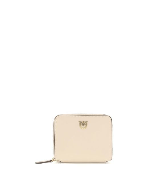 Pinko Natural Leather Zip-Around Wallet