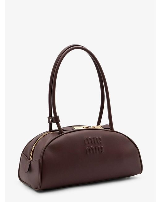 Miu Miu Brown Beau Leather Handbag