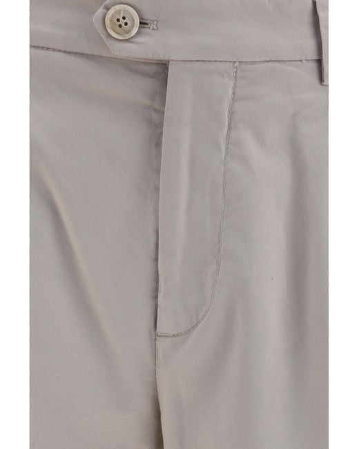 Brunello Cucinelli Gray Cotton Blend Chino Pants for men