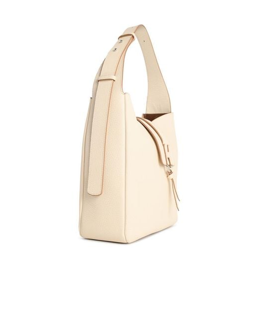 Hogan Natural Hobo Trend Ivory Leather Bag