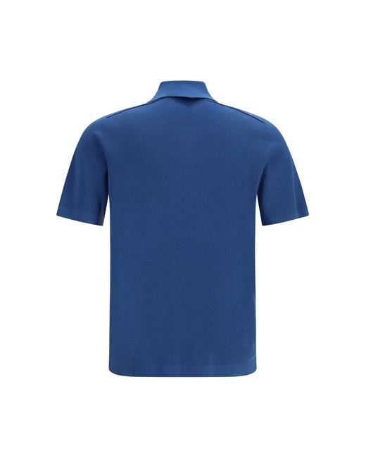 Burberry Blue Knit Polo Officers for men