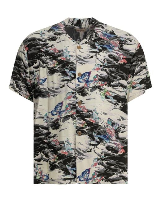 Sun Surf Gray "Butterfly Splash" Casual Shirt for men