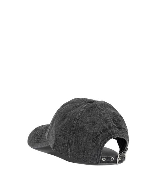 Ganni Black Denim Baseball Cap
