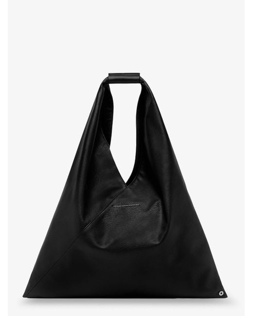 MM6 by Maison Margiela Black Japanese Triangular Tote Bag