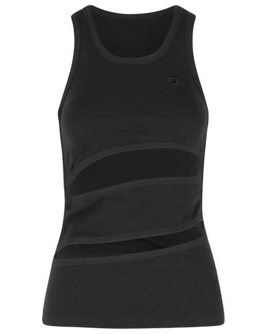 Coperni Black 'Spirale' Cotton Tank Top