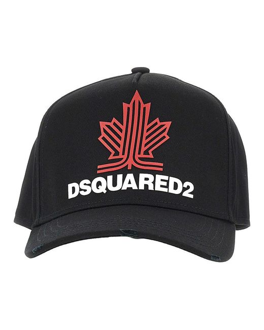 DSquared² Black Baseball Cap With Logo for men