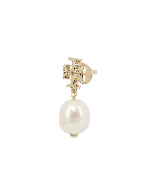 Tory Burch White Kira Earrings With Pearls