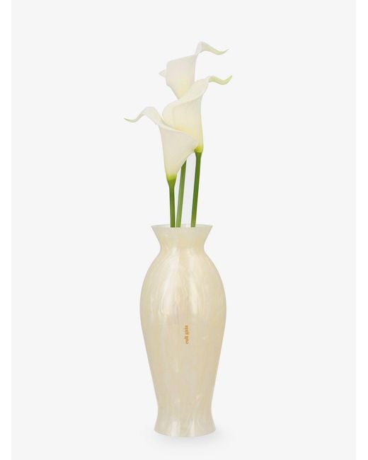 Women's Natural Florence Acrylic Clutch Bag With Marbled Effect And Calla Lily Detail