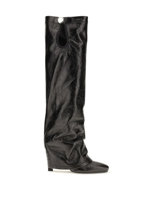 The Attico Black Knee-High Eco-Leather Boots