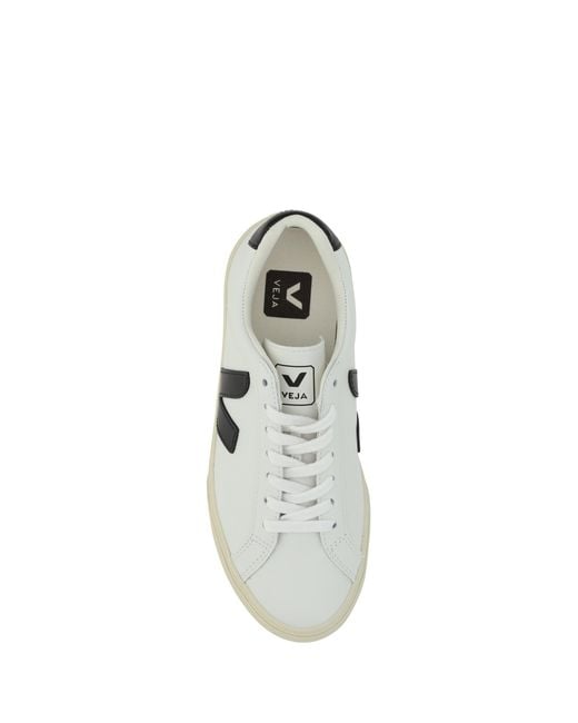 Veja White Esplar Logo Leather Trainers