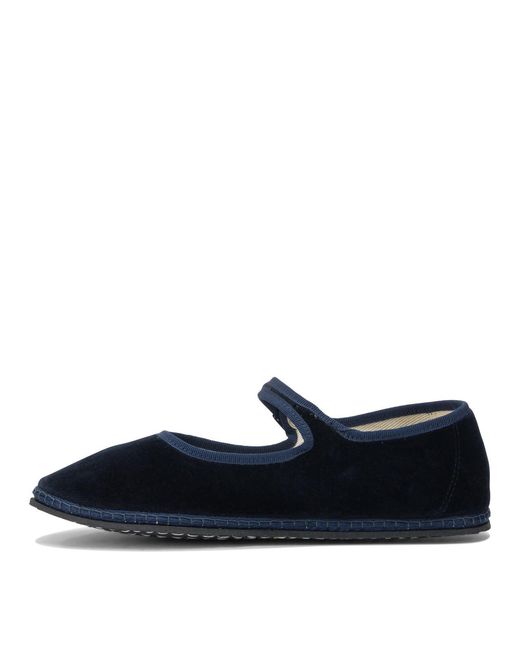 Vibi Venezia Blue Velvet Ballerinas