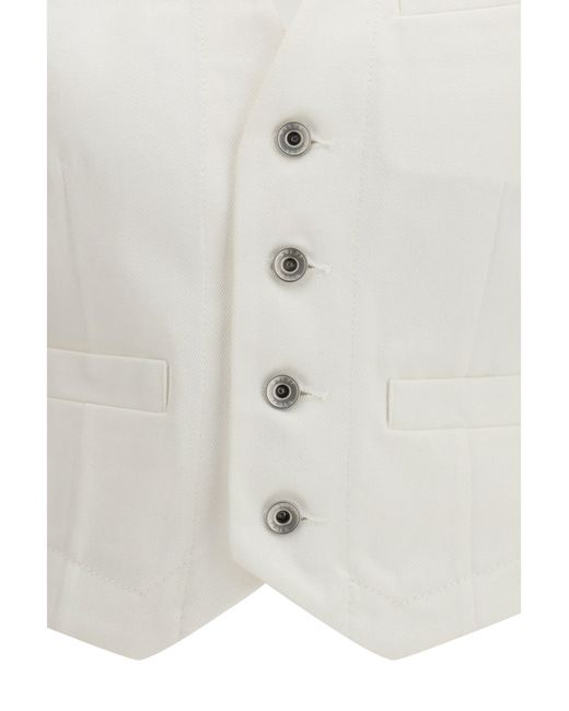 Sacai White Denim Vest