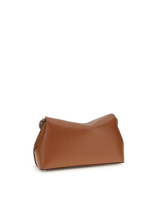 Totême Brown T-Lock Clutch Bag