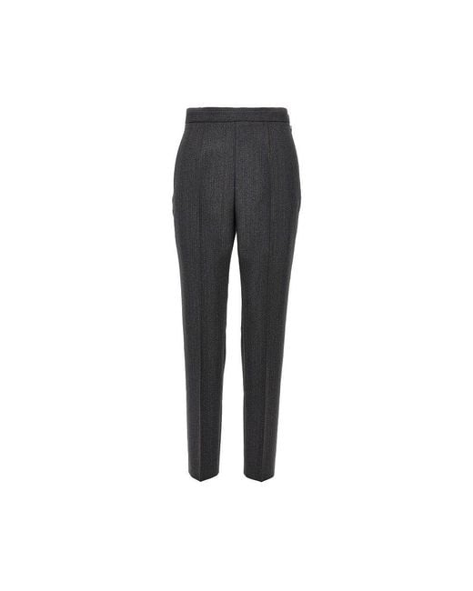 Jil Sander Gray Pinstriped Wool Tailored Pants