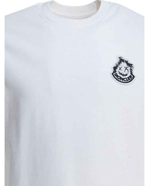 Moncler White Crewneck T-Shirt for men