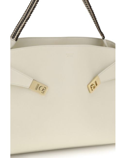 Ferragamo Natural Large Hug Soft Shoulder Bag