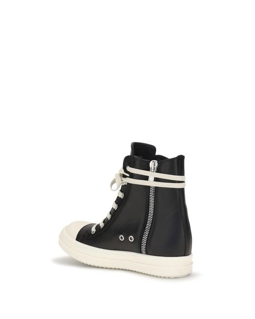 Rick Owens White Leather Sneakers