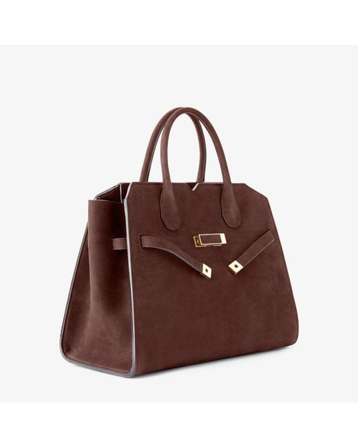 Valextra Brown "Milano Senso" Medium Handbag