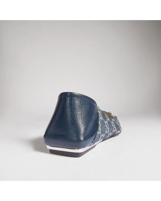 Gucci Blue Vittoria Ballet Flats
