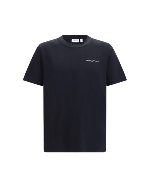 Off-White c/o Virgil Abloh Blue Logo Quote T-Shirt for men