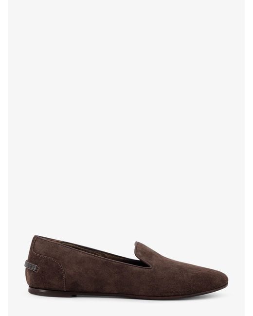 Brunello Cucinelli Brown Suede Loafers