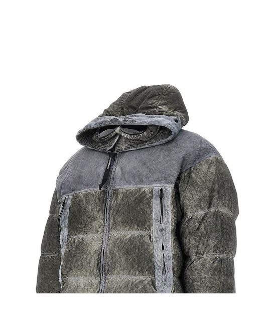 C P Company Gray Eco-Chrome R Down Jacket for men