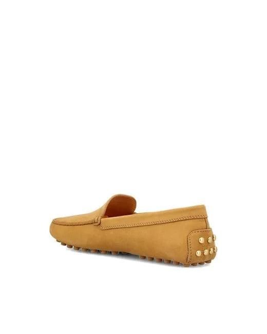 Tod's Natural "Gommino" Leather Loafers
