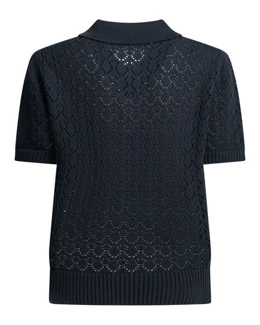 Miu Miu Black Polo Shirt With Buttons And Logo