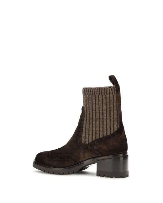 Santoni Black Suede Ferret Boots