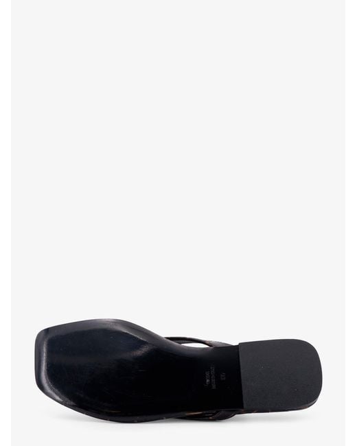Totême Black Croco-Embossed Leather Sandals