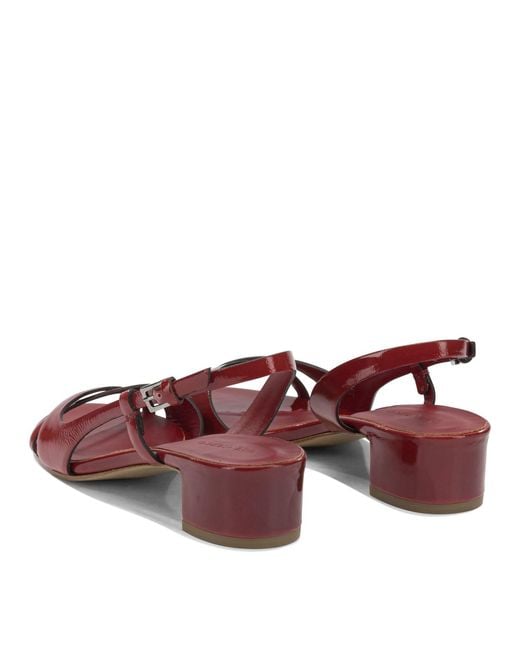 Roberto Del Carlo Red Calf Leather Sandals