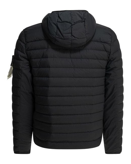 Stone Island Black Nylon Short Down Jacket for men