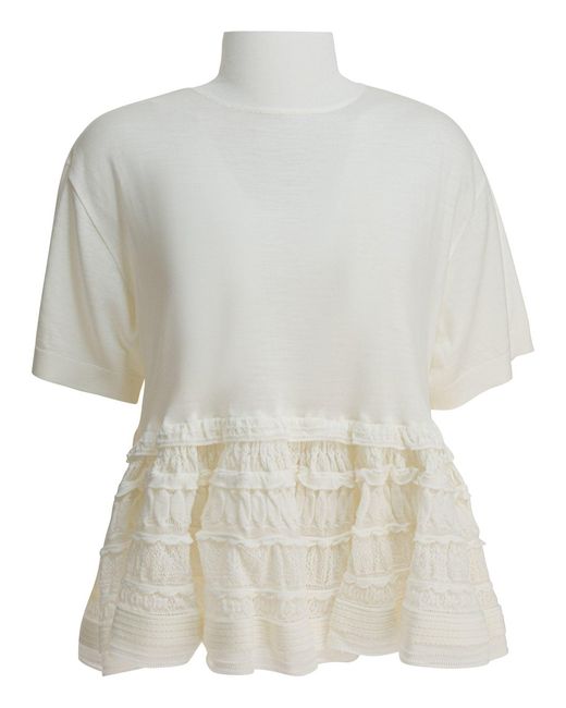 Women's White Virgin Wool T Shirt