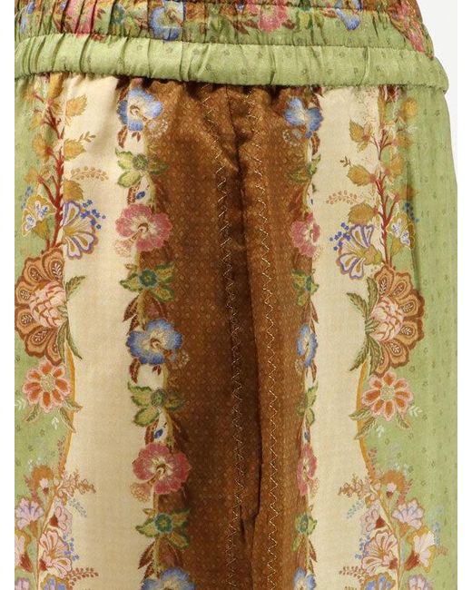 Zimmermann Green Trousers Indra Silk
